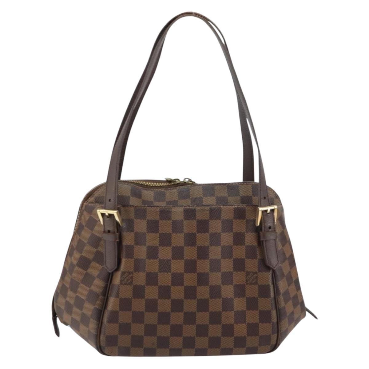 LOUIS VUITTON Damier Ebene Belem MM Shoulder Bag N51174 LV Auth BA8577