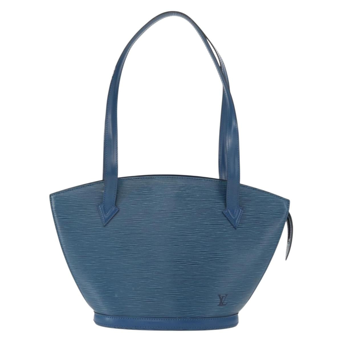 LOUIS VUITTON Epi Saint Jacques Poignees Long Bag Blue M52265 LV Auth BA8582