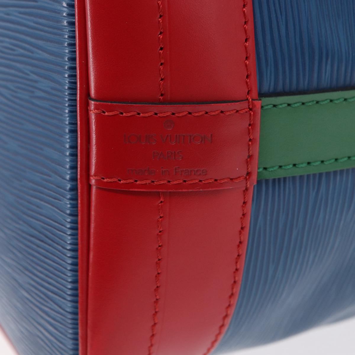LOUIS VUITTON Epi Tricolor Noe Shoulder Bag Blue Red Green M44082 LV Auth BA8591