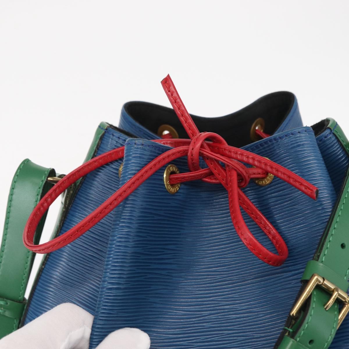 LOUIS VUITTON Epi Tricolor Noe Shoulder Bag Blue Red Green M44082 LV Auth BA8591