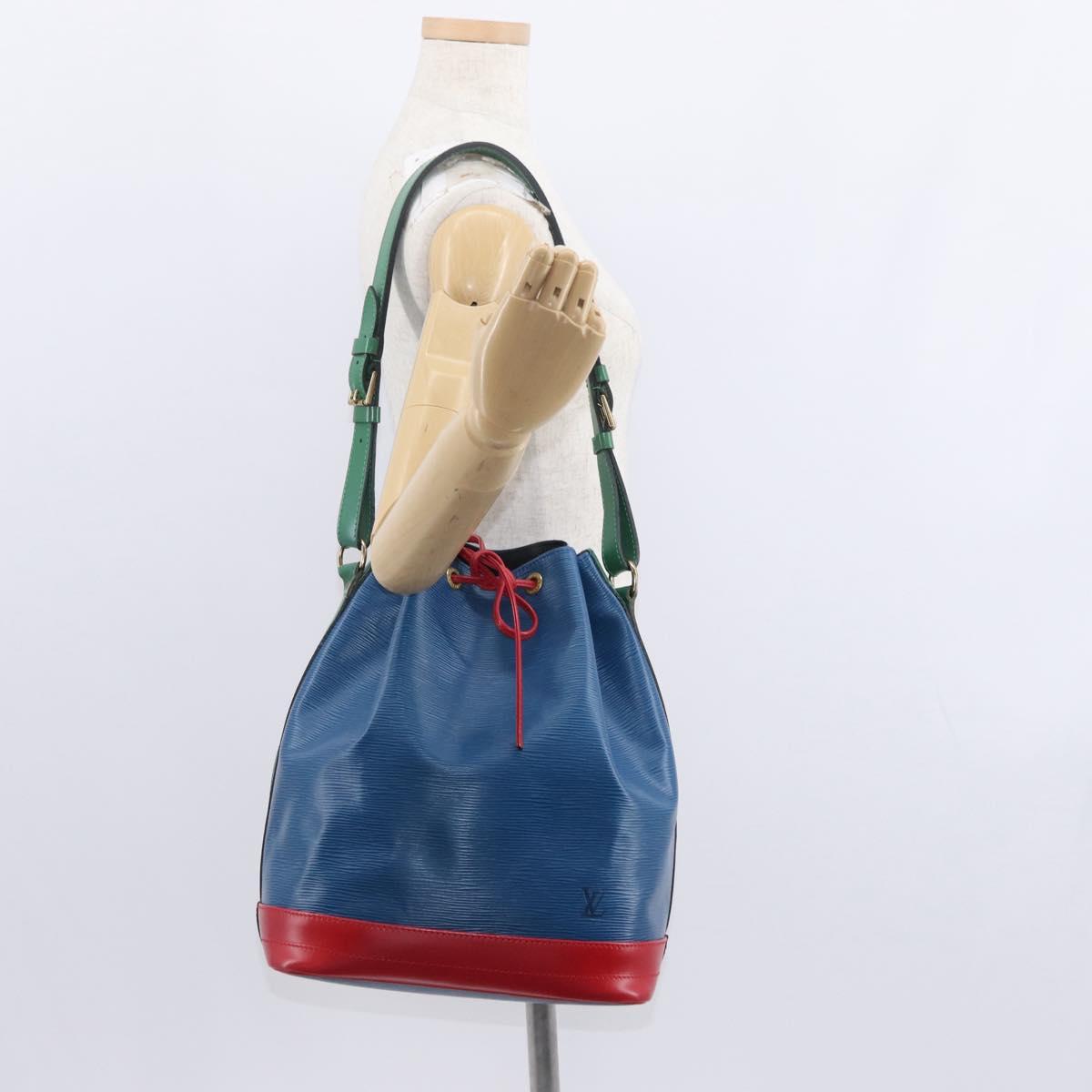 LOUIS VUITTON Epi Tricolor Noe Shoulder Bag Blue Red Green M44082 LV Auth BA8591