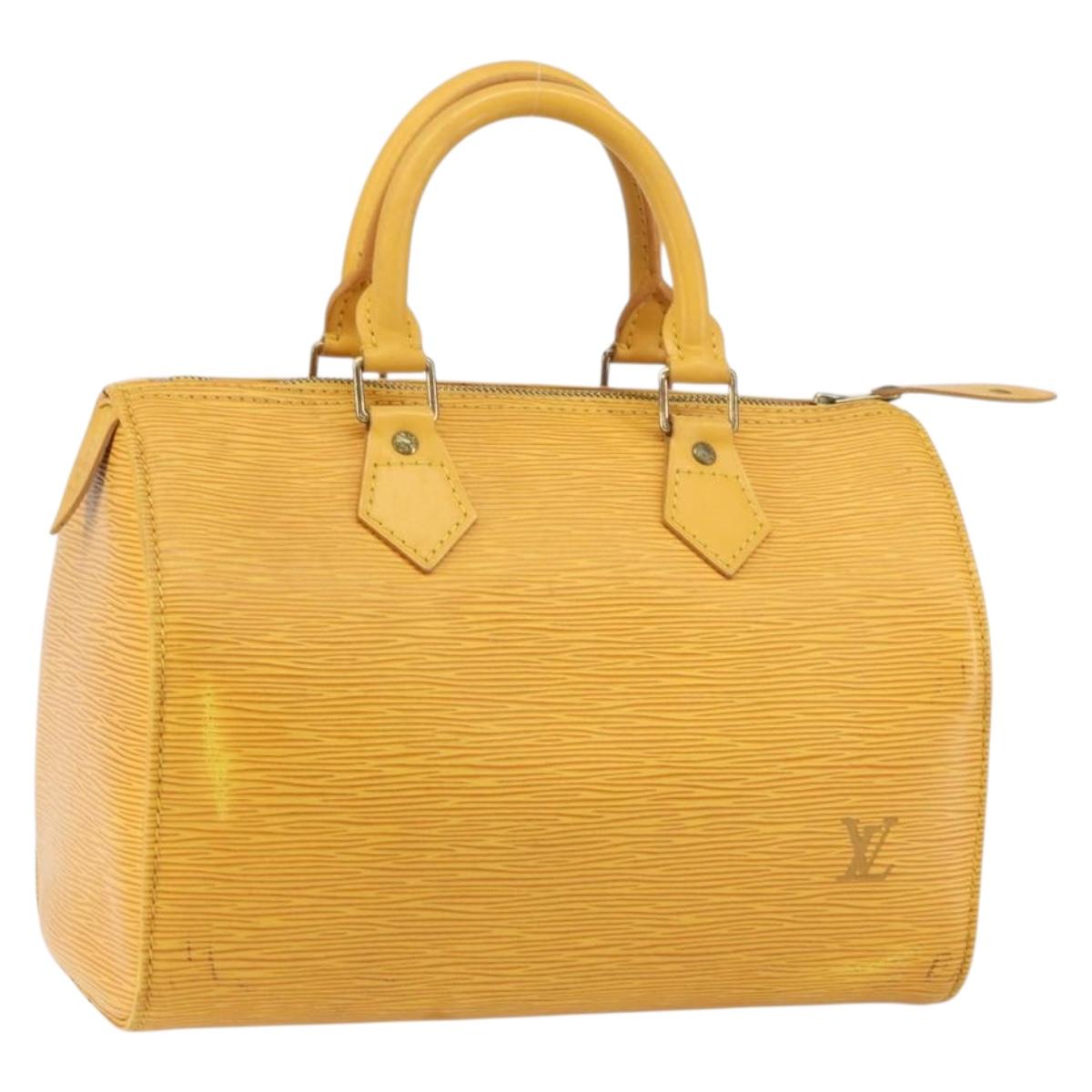 LOUIS VUITTON Epi Speedy 25 Hand Bag Tassili Yellow M43019 LV Auth BA8593