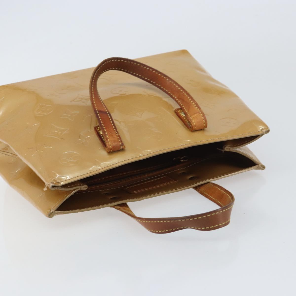LOUIS VUITTON Monogram Vernis Reade PM Hand Bag Noisette M91334 LV Auth BA8596