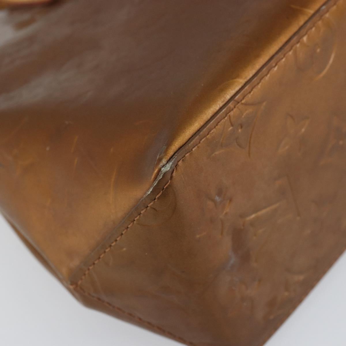 LOUIS VUITTON Monogram Vernis Reade PM Hand Bag Bronze M91146 LV Auth BA8597
