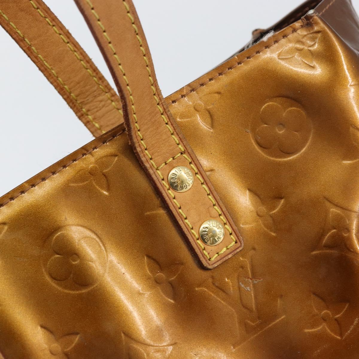 LOUIS VUITTON Monogram Vernis Reade PM Hand Bag Bronze M91146 LV Auth BA8597