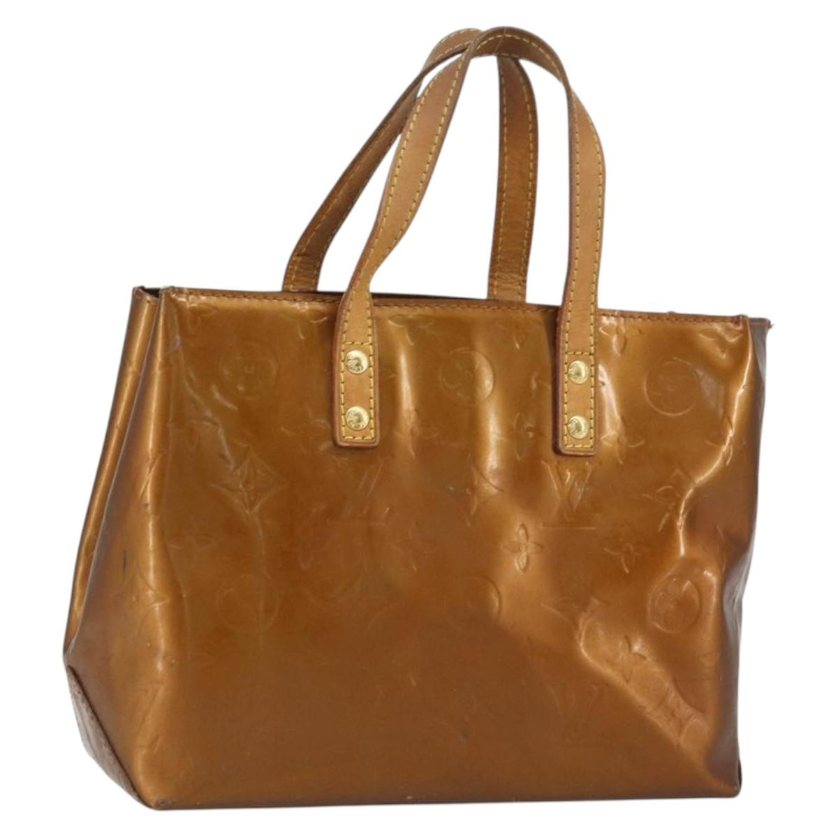 LOUIS VUITTON Monogram Vernis Reade PM Hand Bag Bronze M91146 LV Auth BA8597