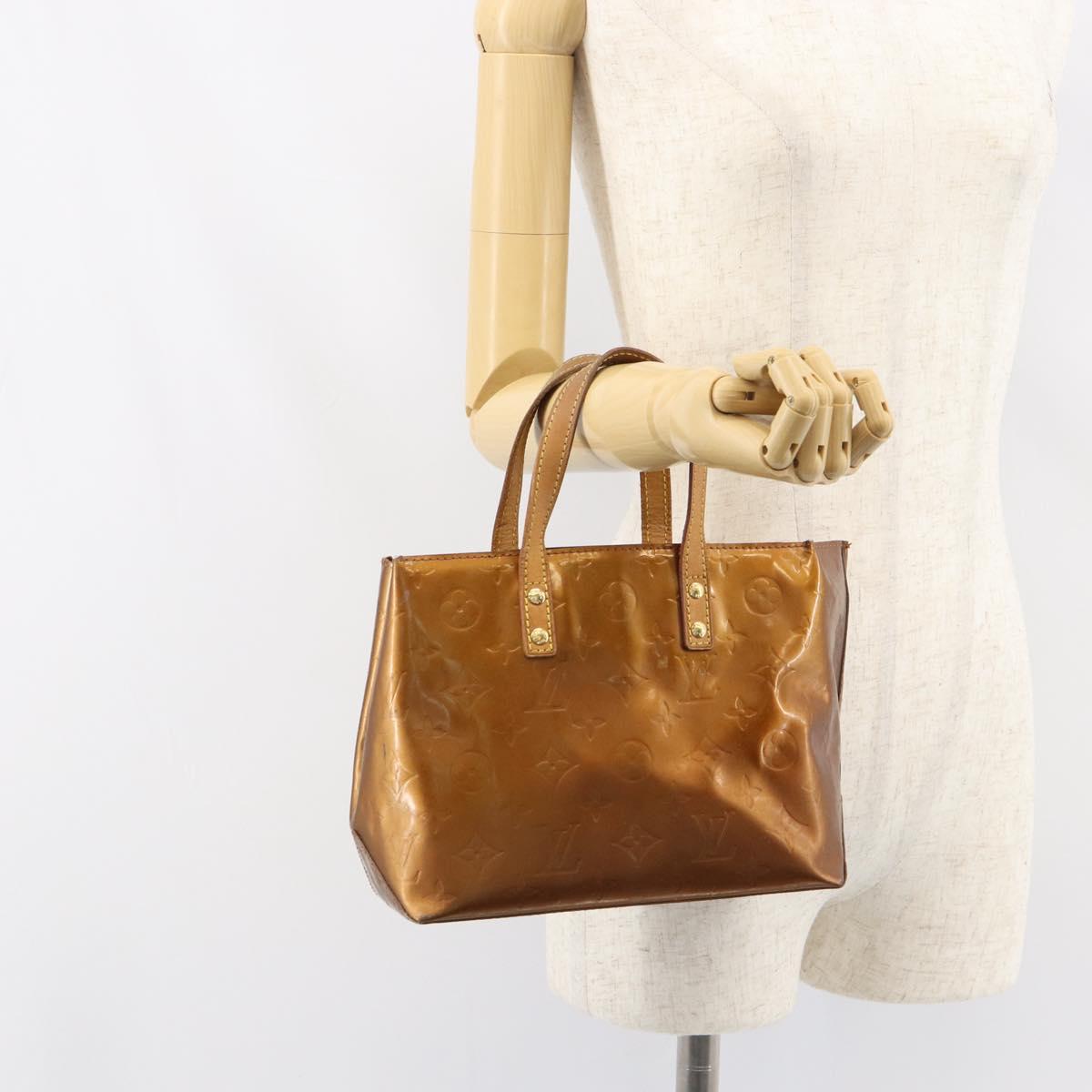 LOUIS VUITTON Monogram Vernis Reade PM Hand Bag Bronze M91146 LV Auth BA8597