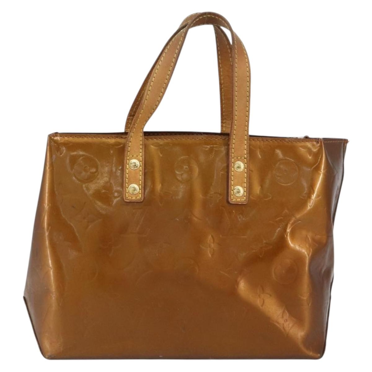 LOUIS VUITTON Monogram Vernis Reade PM Hand Bag Bronze M91146 LV Auth BA8597