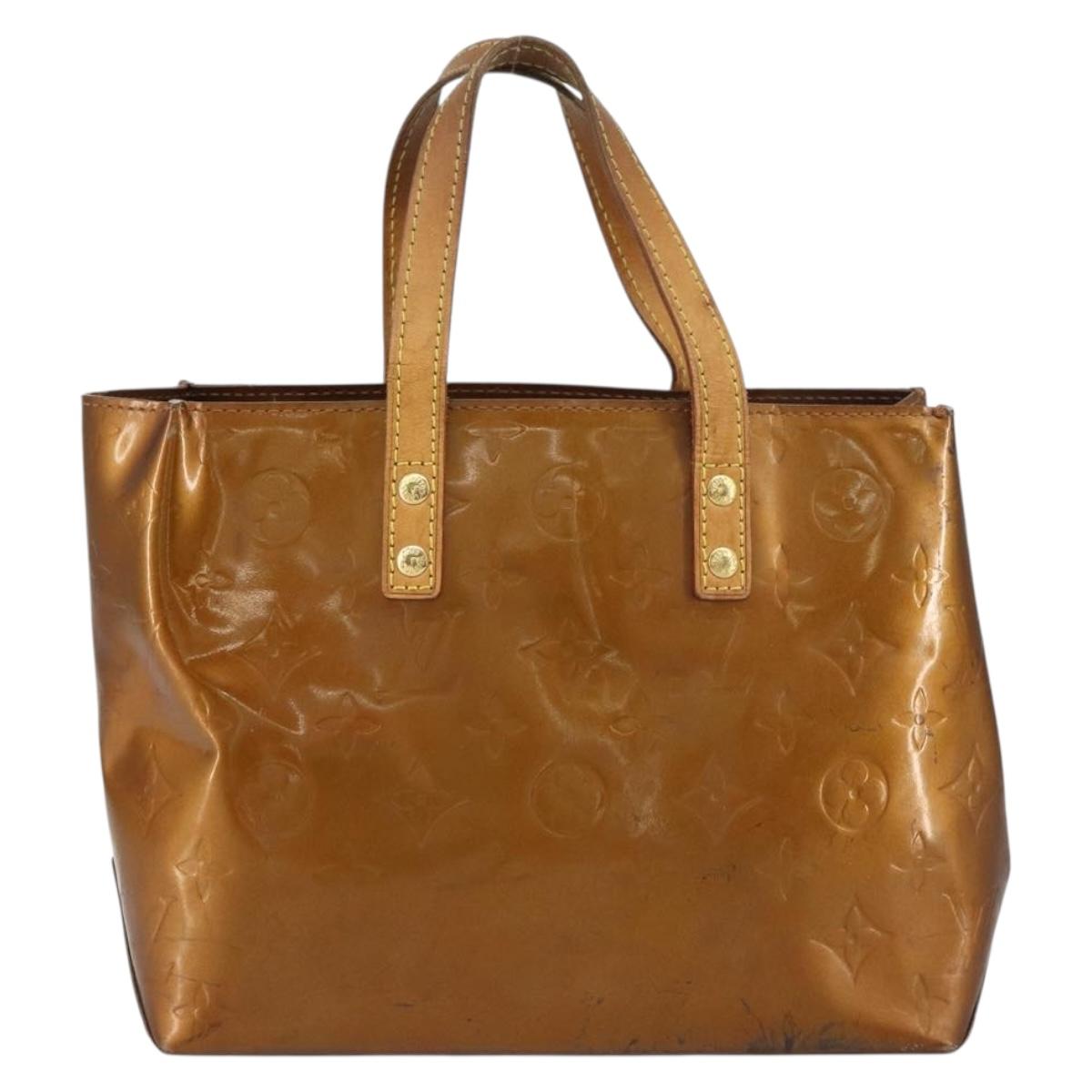 LOUIS VUITTON Monogram Vernis Reade PM Hand Bag Bronze M91146 LV Auth BA8597