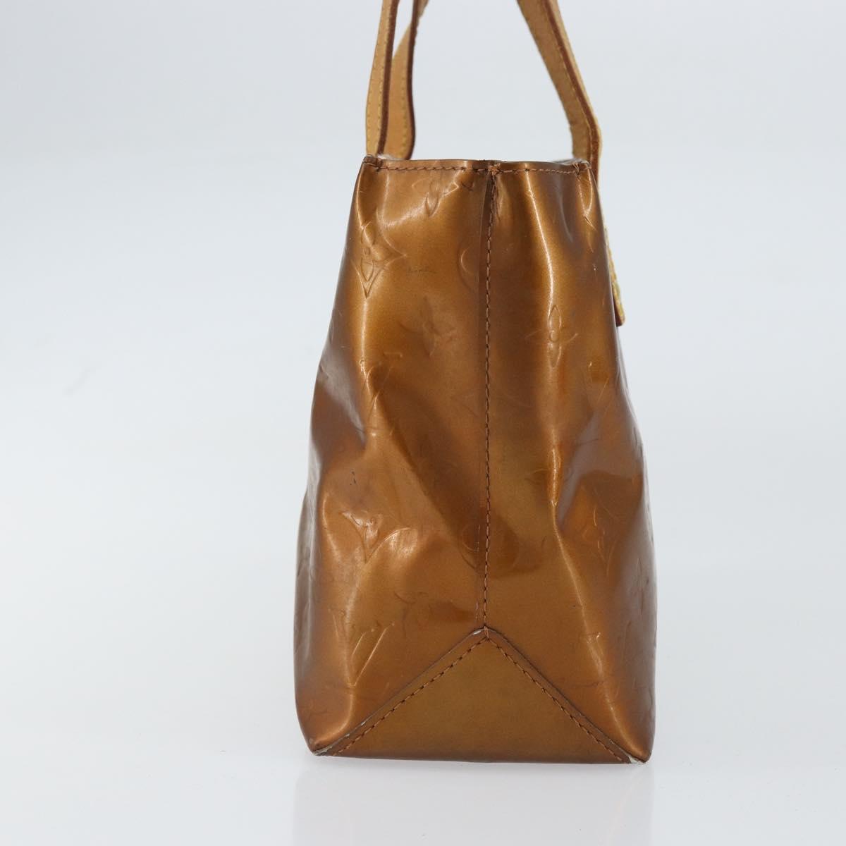 LOUIS VUITTON Monogram Vernis Reade PM Hand Bag Bronze M91146 LV Auth BA8597