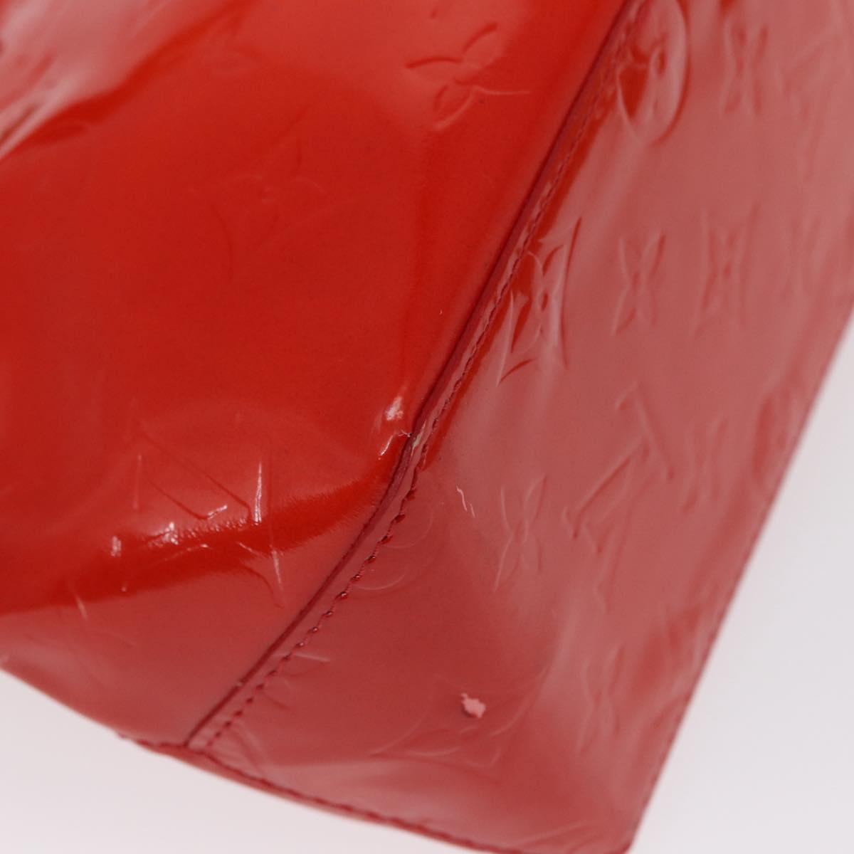 LOUIS VUITTON Monogram Vernis Reade PM Hand Bag Red Rouge M91088 LV Auth BA8598
