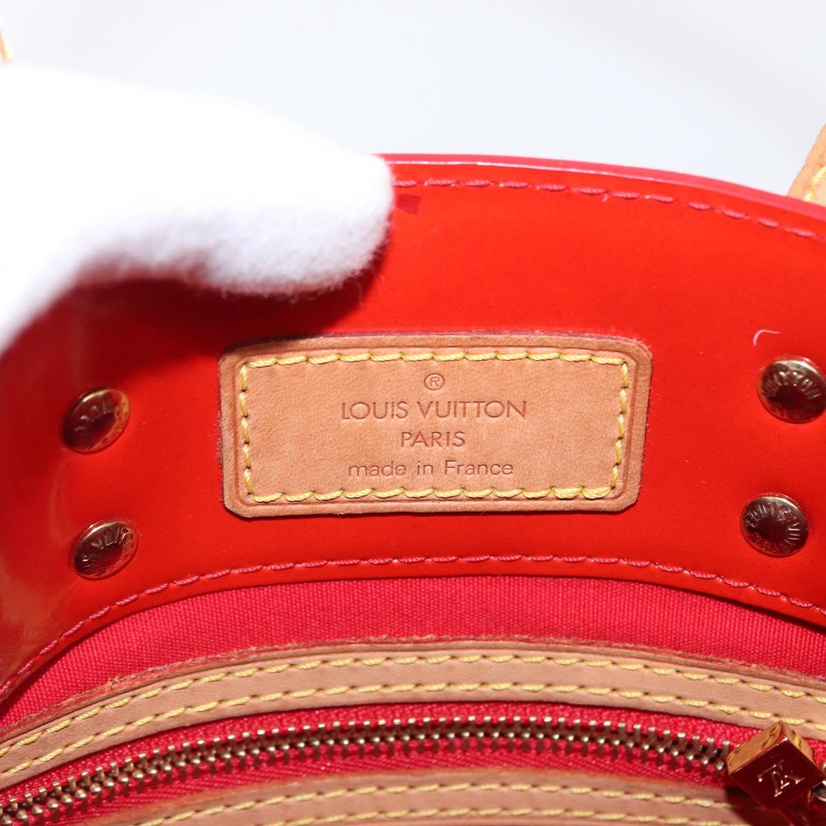 LOUIS VUITTON Monogram Vernis Reade PM Hand Bag Red Rouge M91088 LV Auth BA8598
