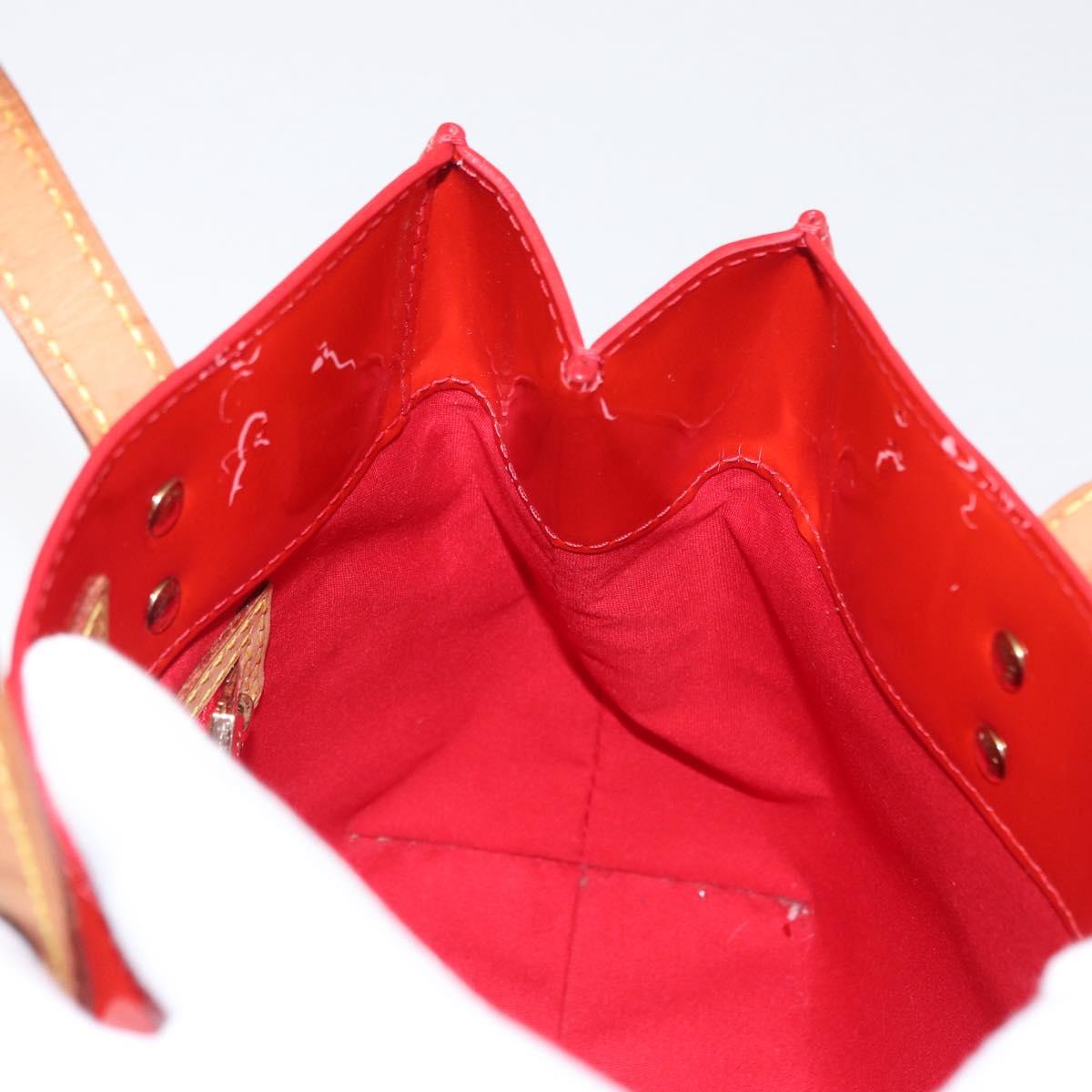 LOUIS VUITTON Monogram Vernis Reade PM Hand Bag Red Rouge M91088 LV Auth BA8598