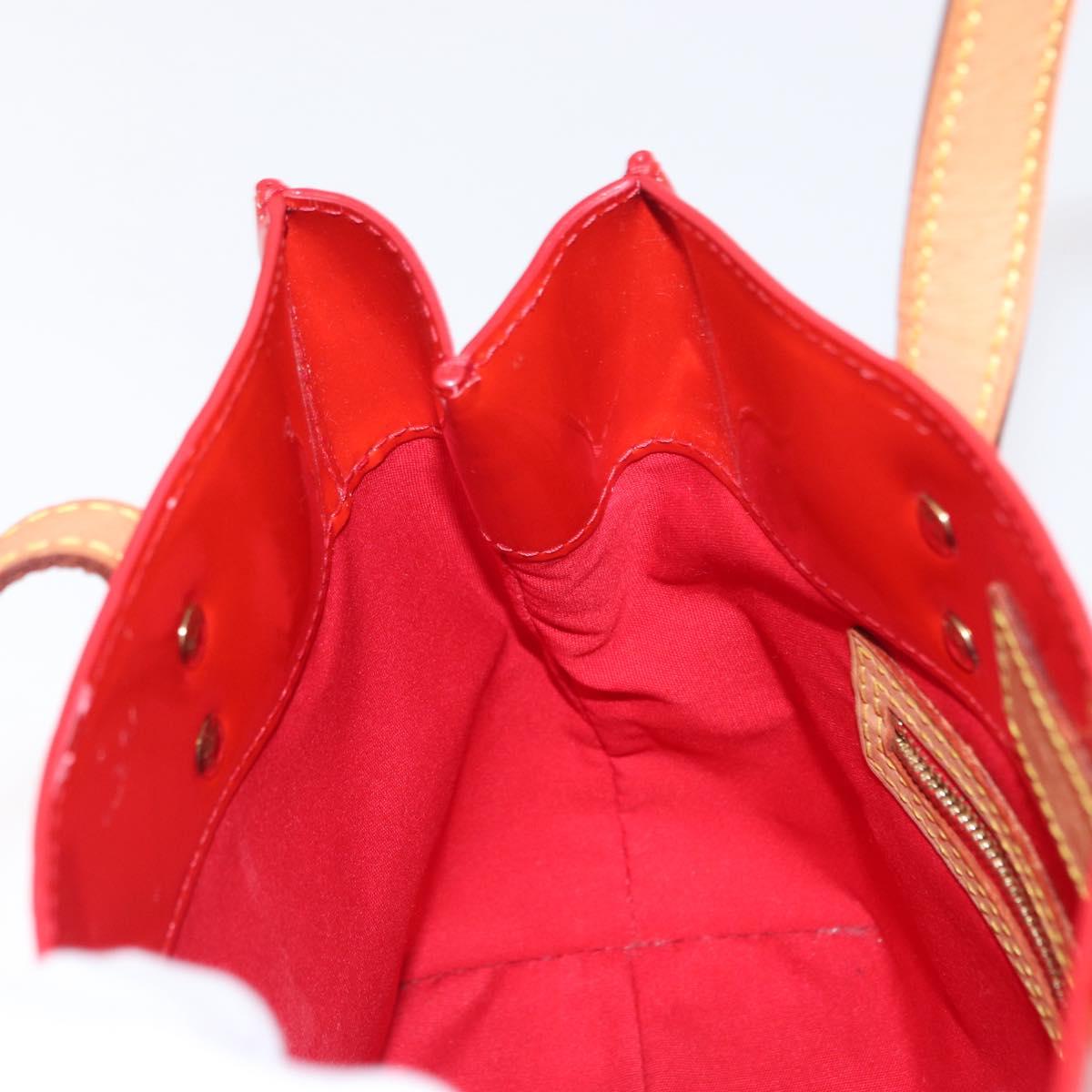 LOUIS VUITTON Monogram Vernis Reade PM Hand Bag Red Rouge M91088 LV Auth BA8598