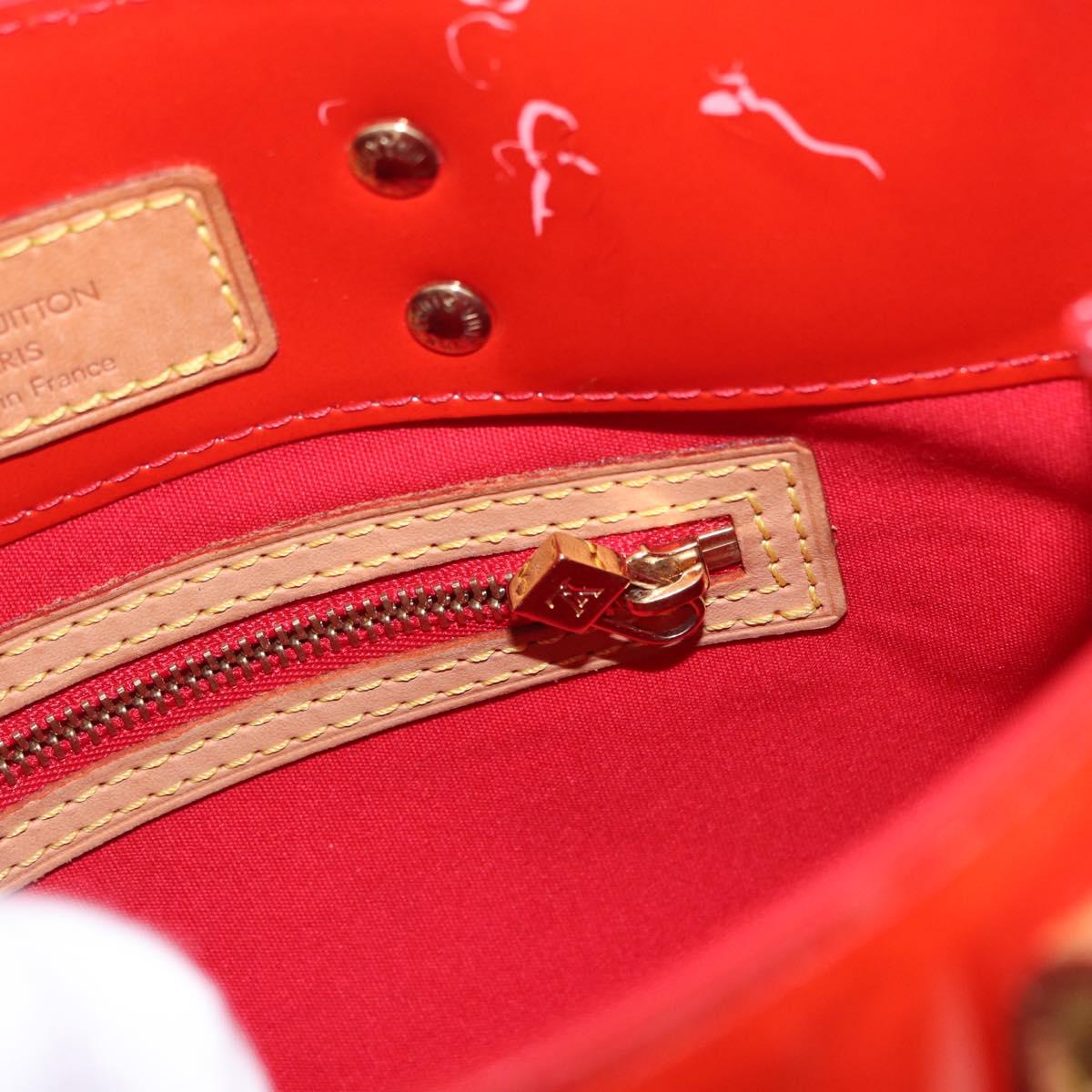 LOUIS VUITTON Monogram Vernis Reade PM Hand Bag Red Rouge M91088 LV Auth BA8598