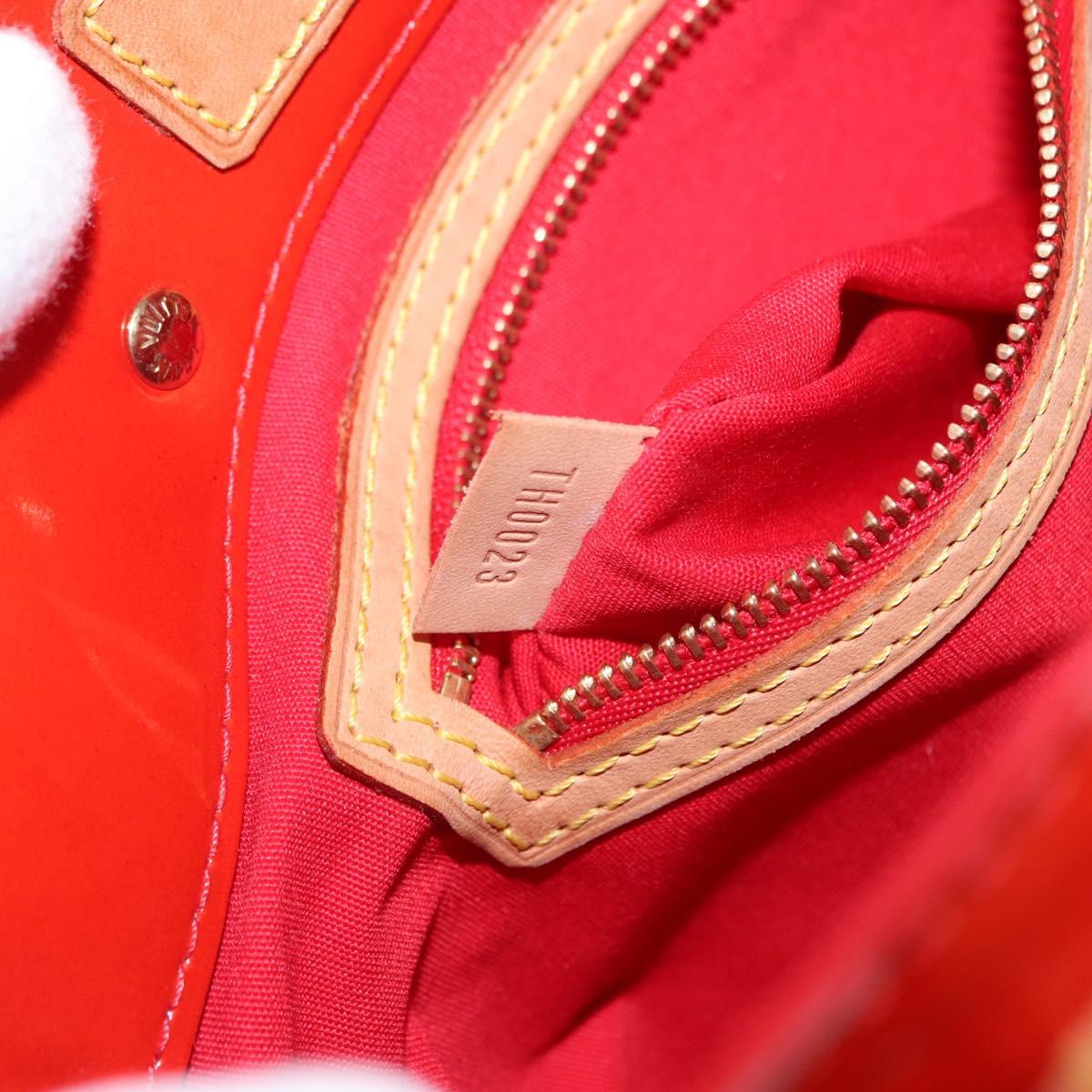 LOUIS VUITTON Monogram Vernis Reade PM Hand Bag Red Rouge M91088 LV Auth BA8598
