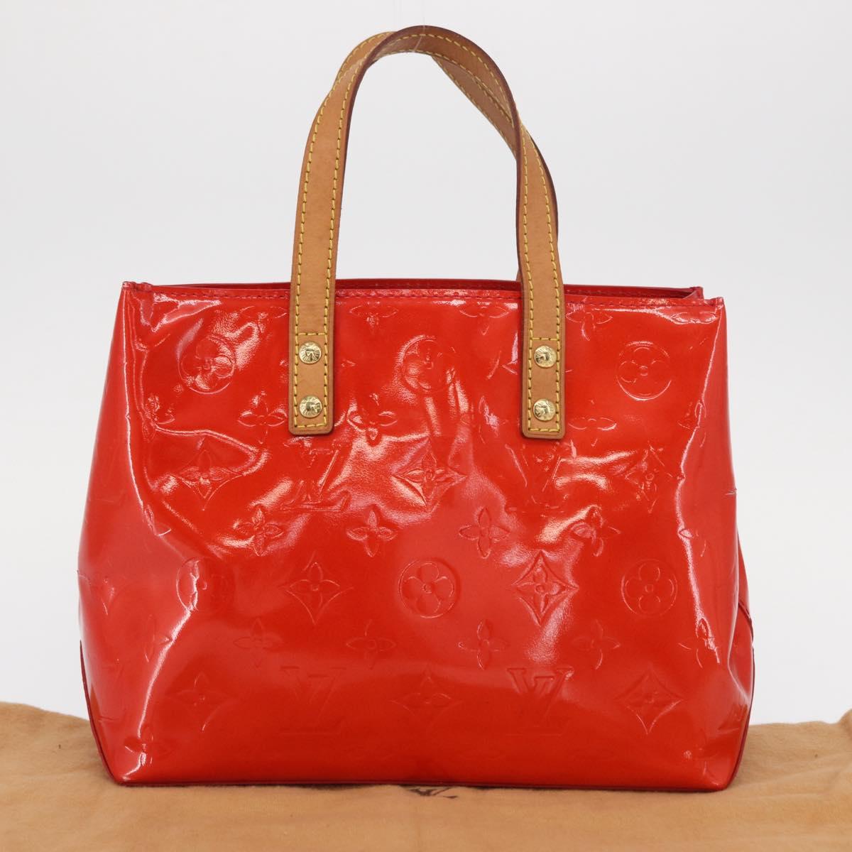 LOUIS VUITTON Monogram Vernis Reade PM Hand Bag Red Rouge M91088 LV Auth BA8598