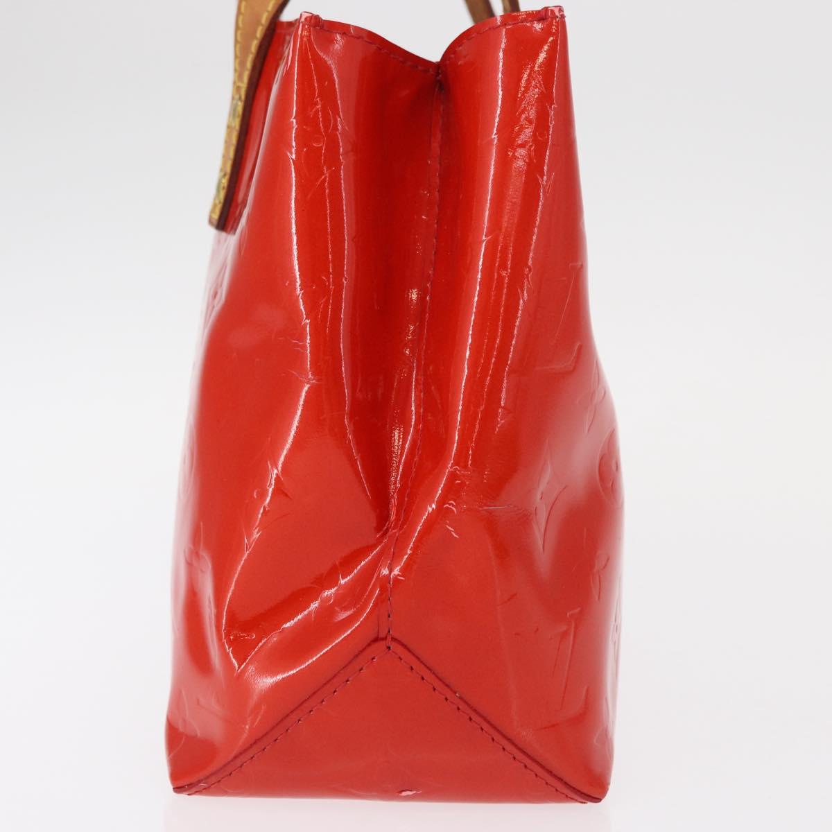 LOUIS VUITTON Monogram Vernis Reade PM Hand Bag Red Rouge M91088 LV Auth BA8598
