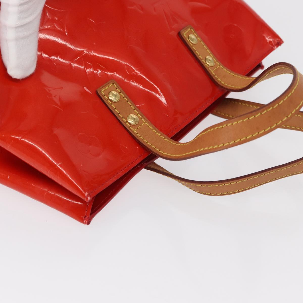 LOUIS VUITTON Monogram Vernis Reade PM Hand Bag Red Rouge M91088 LV Auth BA8598