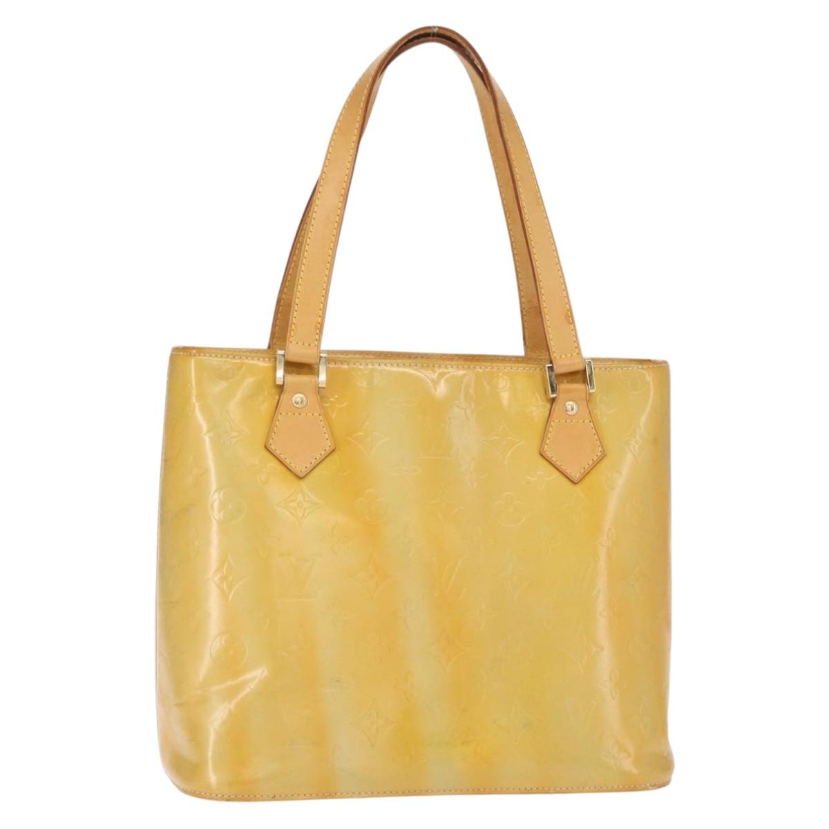 LOUIS VUITTON Monogram Vernis Houston Hand Bag Gris M91053 LV Auth BA8599