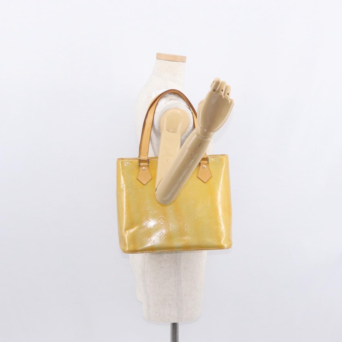 LOUIS VUITTON Monogram Vernis Houston Hand Bag Gris M91053 LV Auth BA8599