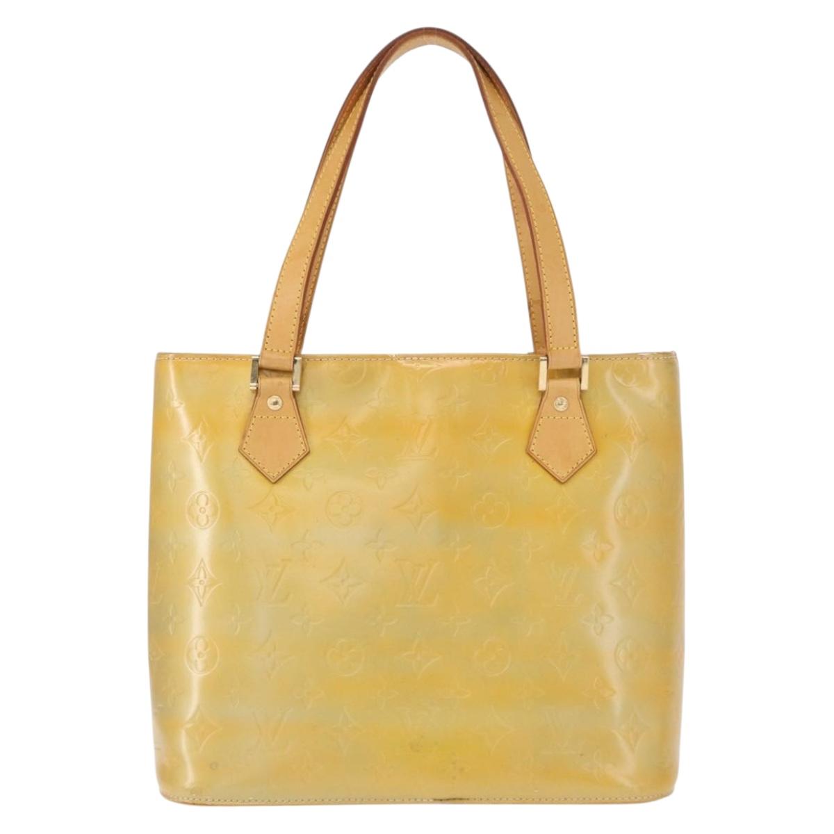 LOUIS VUITTON Monogram Vernis Houston Hand Bag Gris M91053 LV Auth BA8599