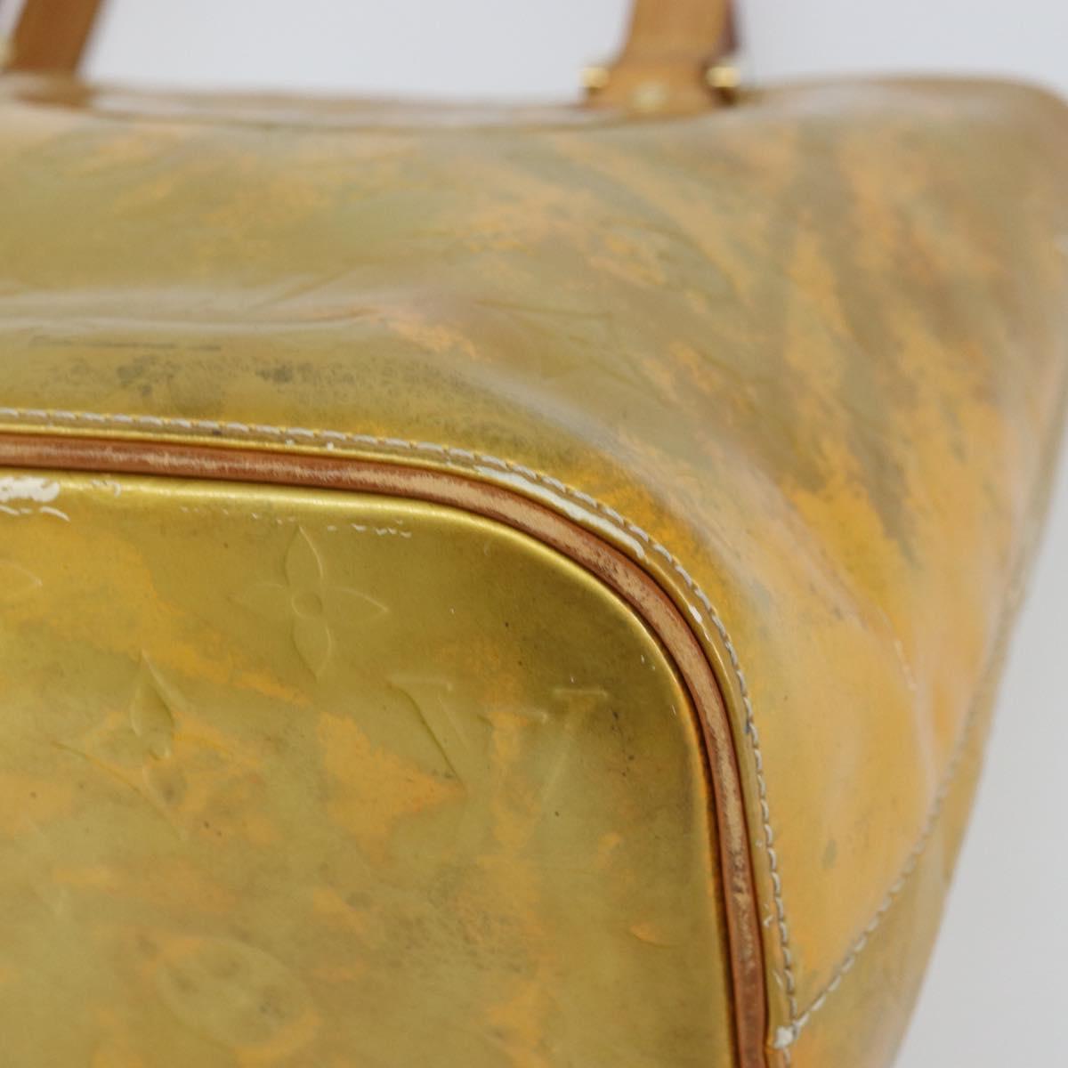 LOUIS VUITTON Monogram Vernis Houston Hand Bag Gris M91053 LV Auth BA8600