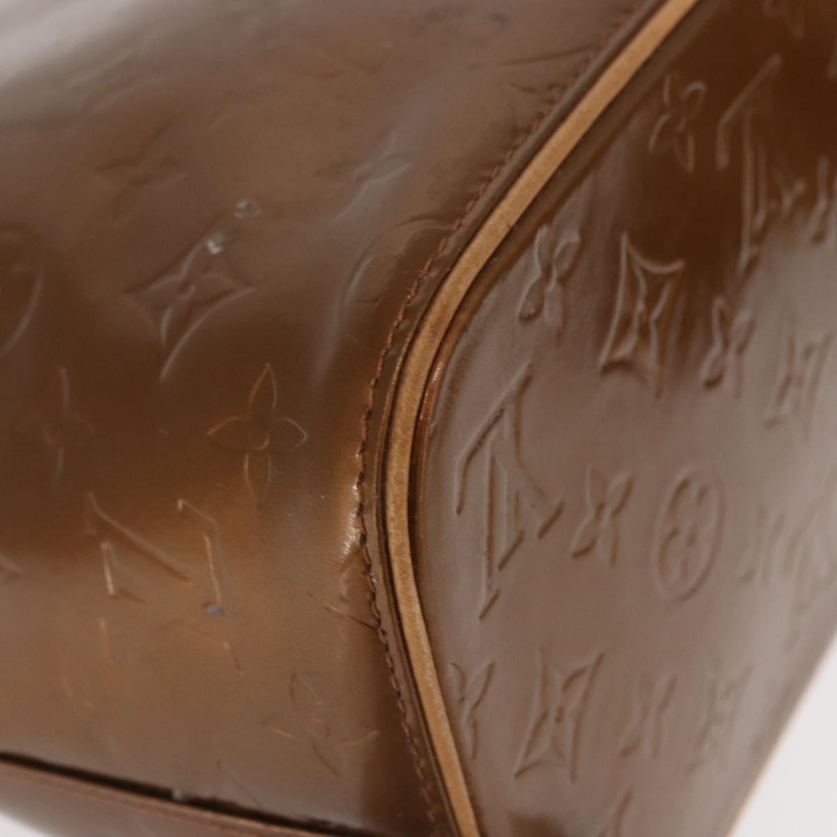 LOUIS VUITTON Monogram Vernis Houston Hand Bag Bronze M91122 LV Auth BA8601
