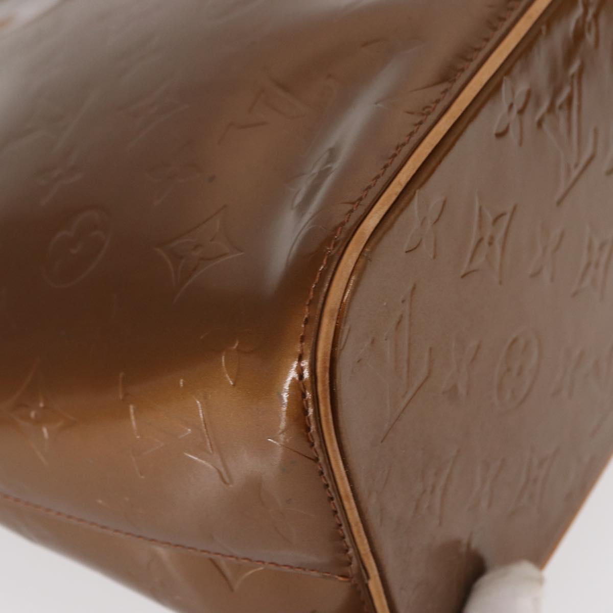 LOUIS VUITTON Monogram Vernis Houston Hand Bag Bronze M91122 LV Auth BA8601