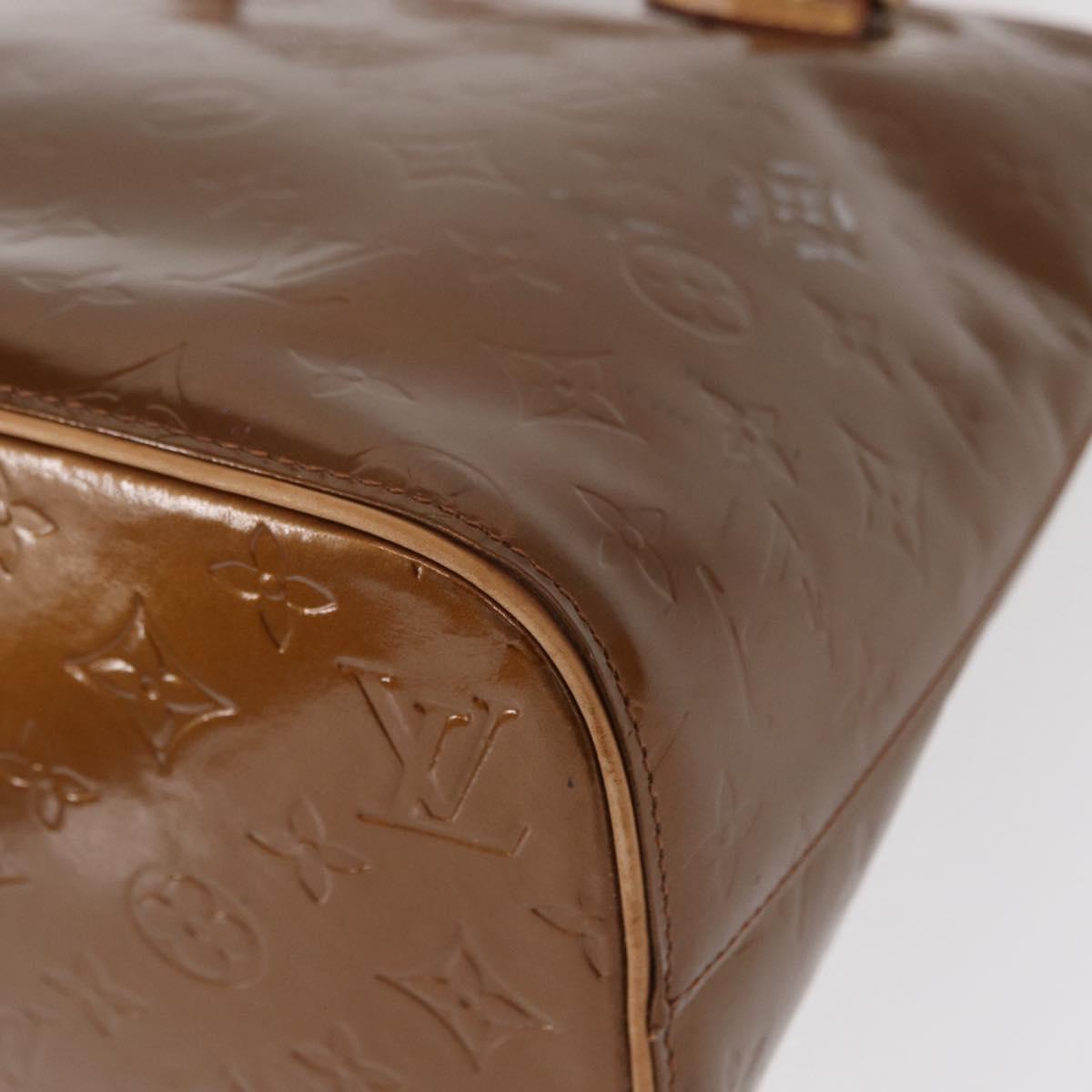 LOUIS VUITTON Monogram Vernis Houston Hand Bag Bronze M91122 LV Auth BA8601