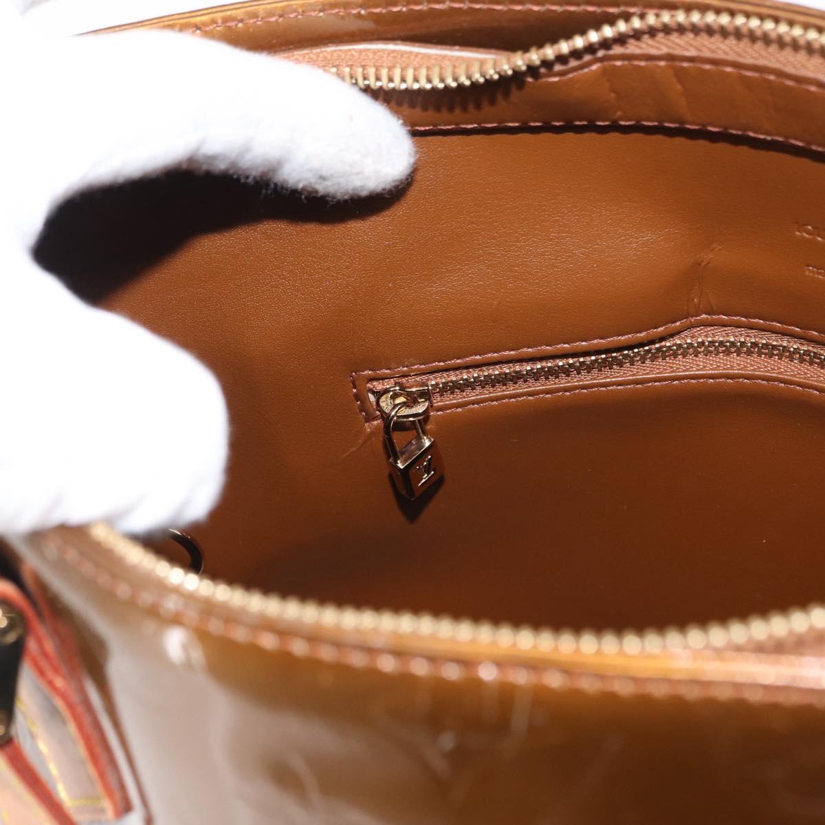 LOUIS VUITTON Monogram Vernis Houston Hand Bag Bronze M91122 LV Auth BA8601