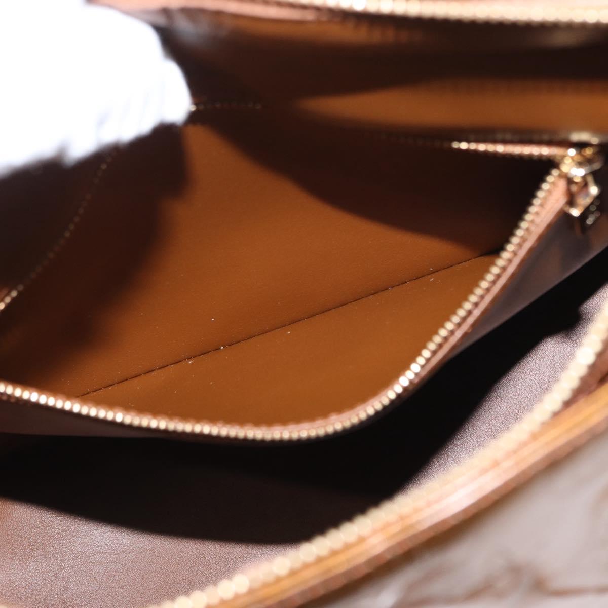 LOUIS VUITTON Monogram Vernis Houston Hand Bag Bronze M91122 LV Auth BA8601