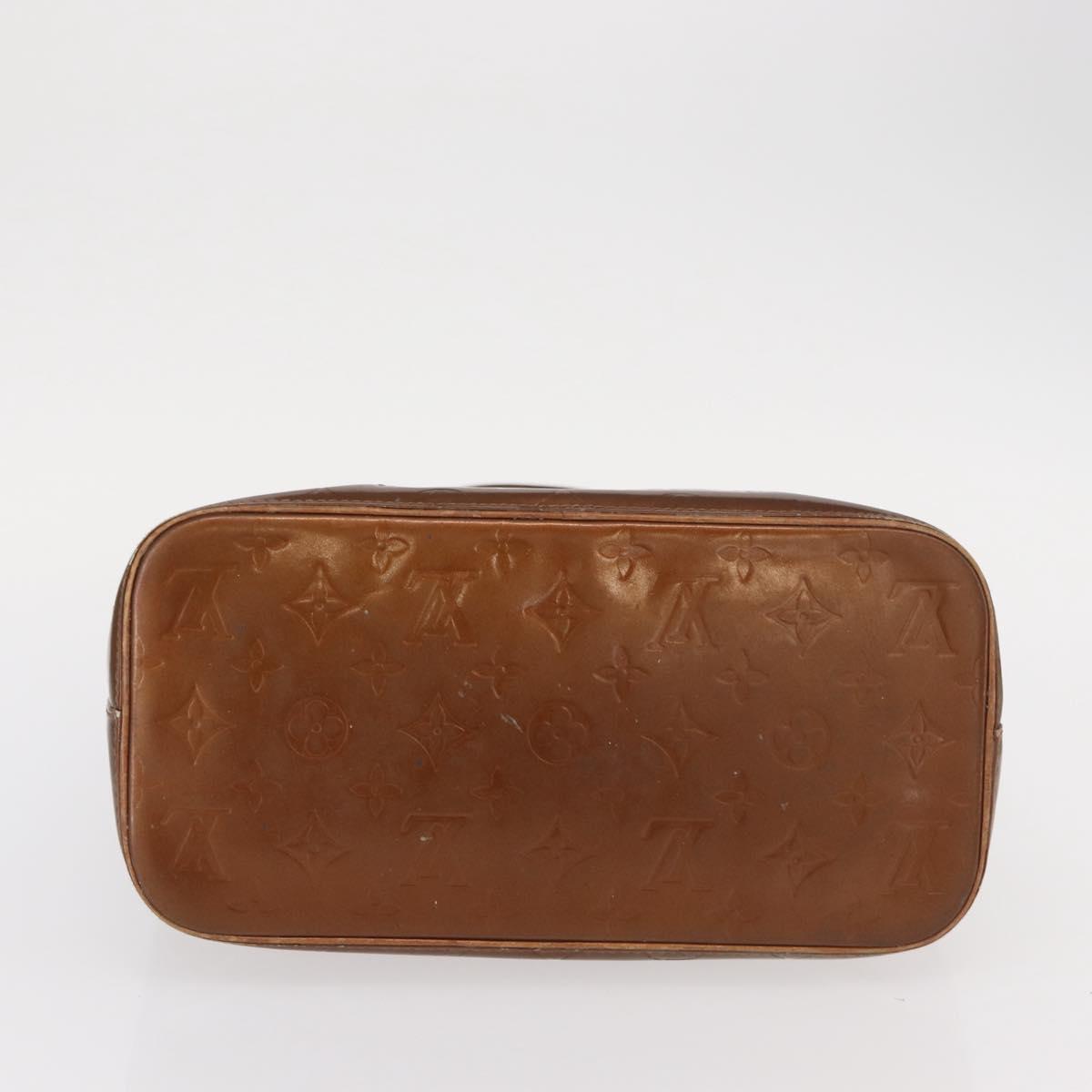 LOUIS VUITTON Monogram Vernis Houston Hand Bag Bronze M91122 LV Auth BA8602