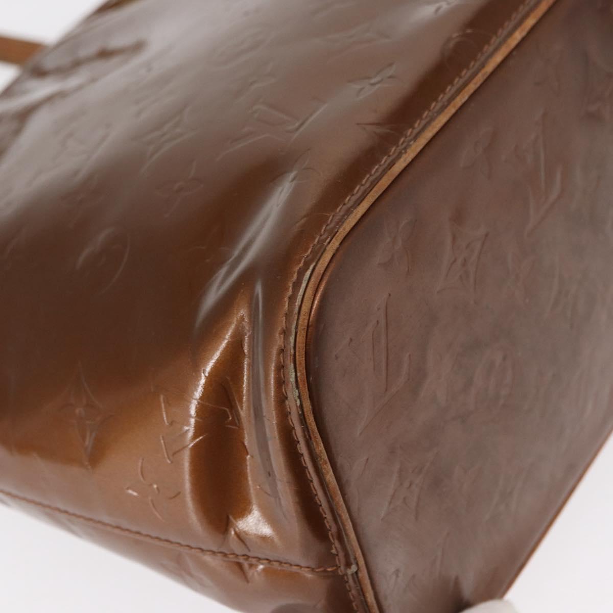 LOUIS VUITTON Monogram Vernis Houston Hand Bag Bronze M91122 LV Auth BA8602