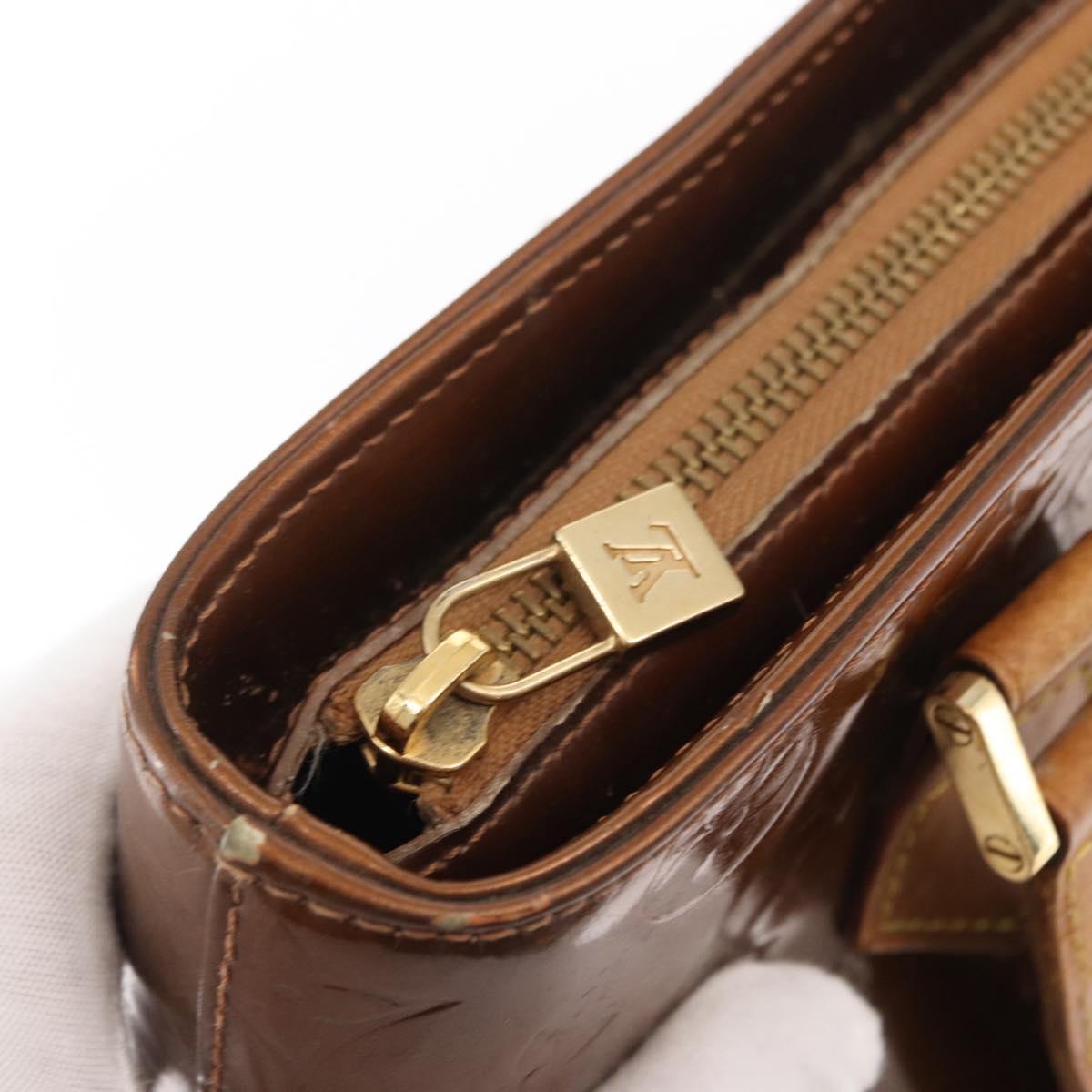 LOUIS VUITTON Monogram Vernis Houston Hand Bag Bronze M91122 LV Auth BA8602
