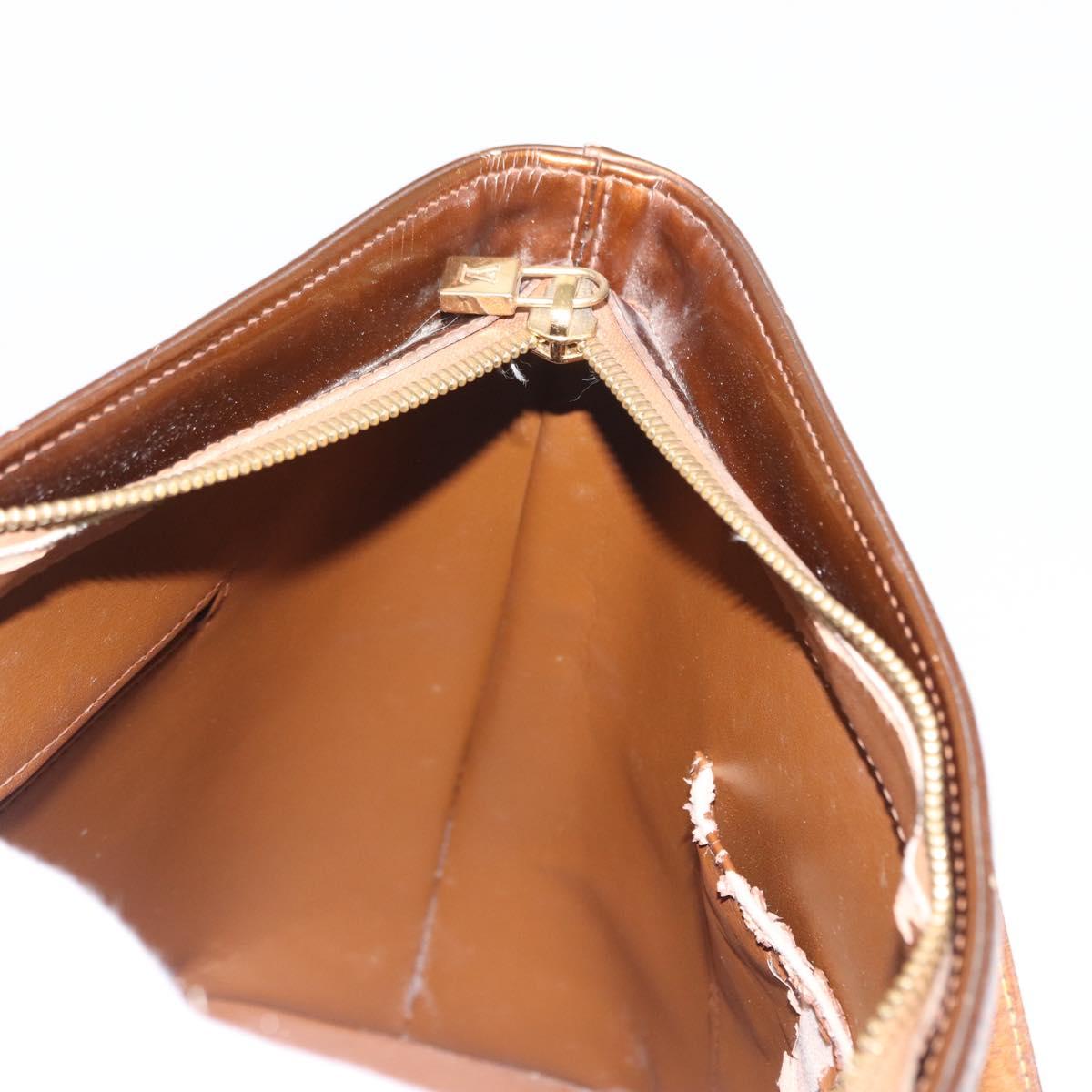 LOUIS VUITTON Monogram Vernis Houston Hand Bag Bronze M91122 LV Auth BA8602