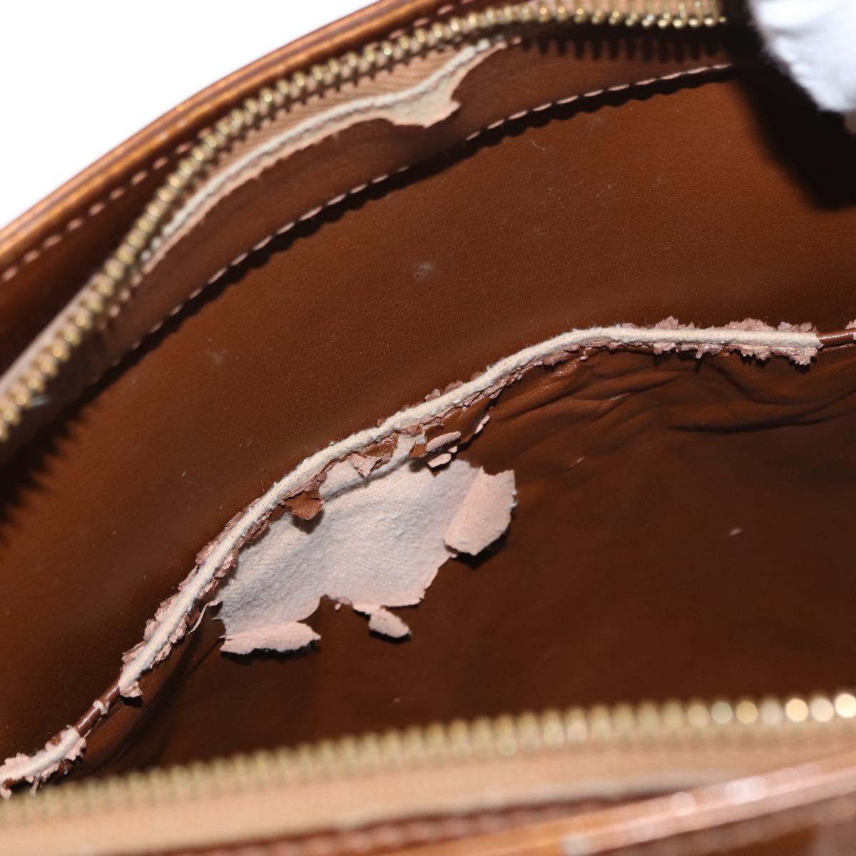 LOUIS VUITTON Monogram Vernis Houston Hand Bag Bronze M91122 LV Auth BA8602