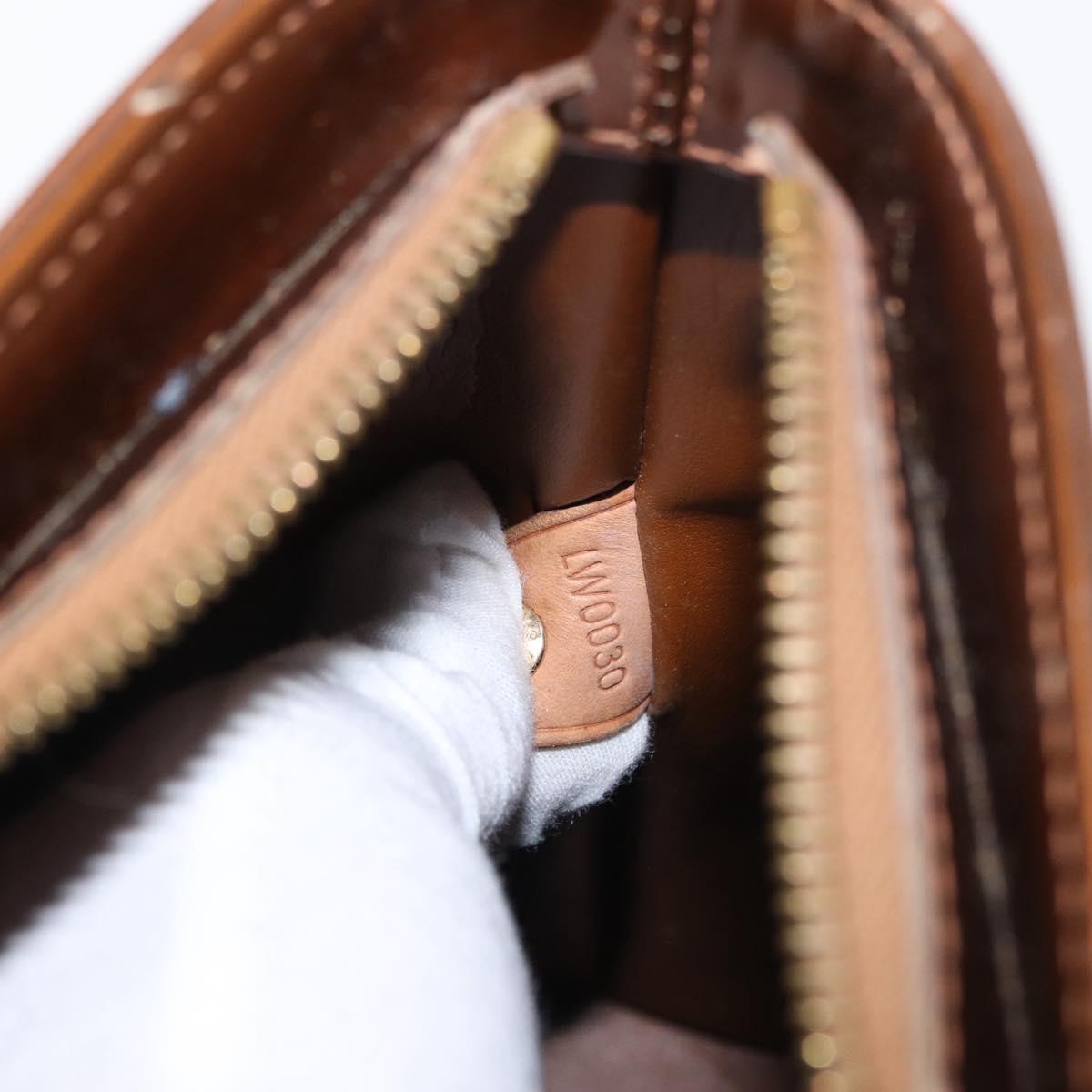 LOUIS VUITTON Monogram Vernis Houston Hand Bag Bronze M91122 LV Auth BA8602