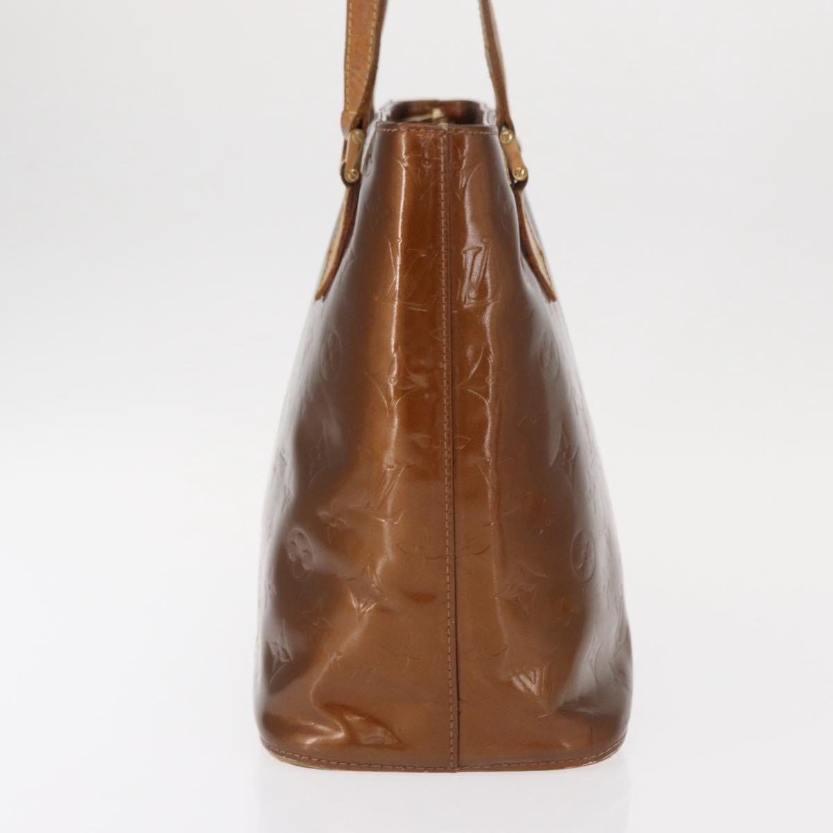 LOUIS VUITTON Monogram Vernis Houston Hand Bag Bronze M91122 LV Auth BA8602