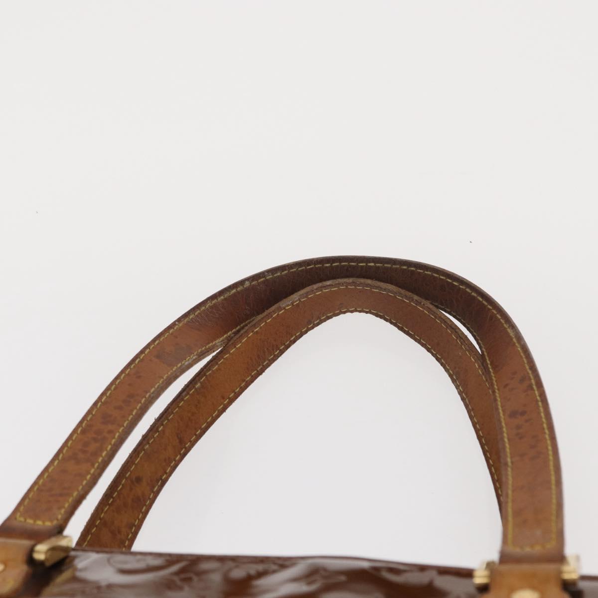 LOUIS VUITTON Monogram Vernis Houston Hand Bag Bronze M91122 LV Auth BA8602