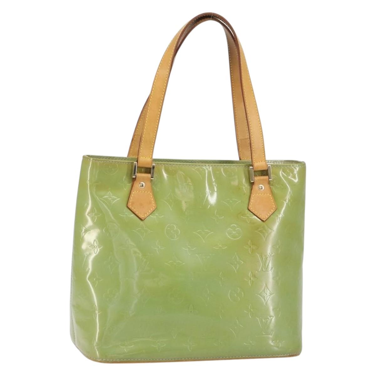 LOUIS VUITTON Monogram Vernis Houston Hand Bag Baby Blue M91005 LV Auth BA8603