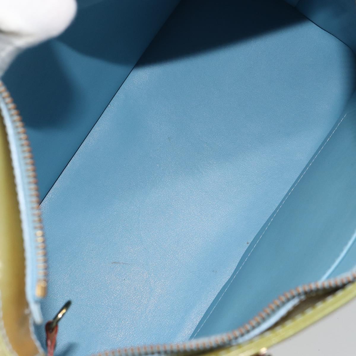 LOUIS VUITTON Monogram Vernis Houston Hand Bag Baby Blue M91005 LV Auth BA8603
