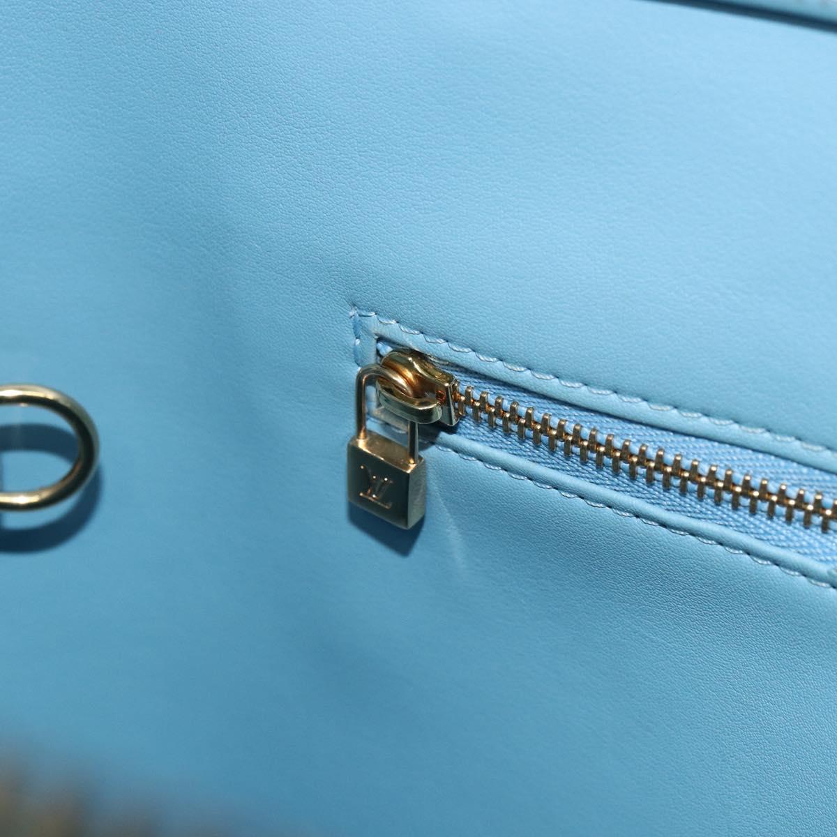 LOUIS VUITTON Monogram Vernis Houston Hand Bag Baby Blue M91005 LV Auth BA8603