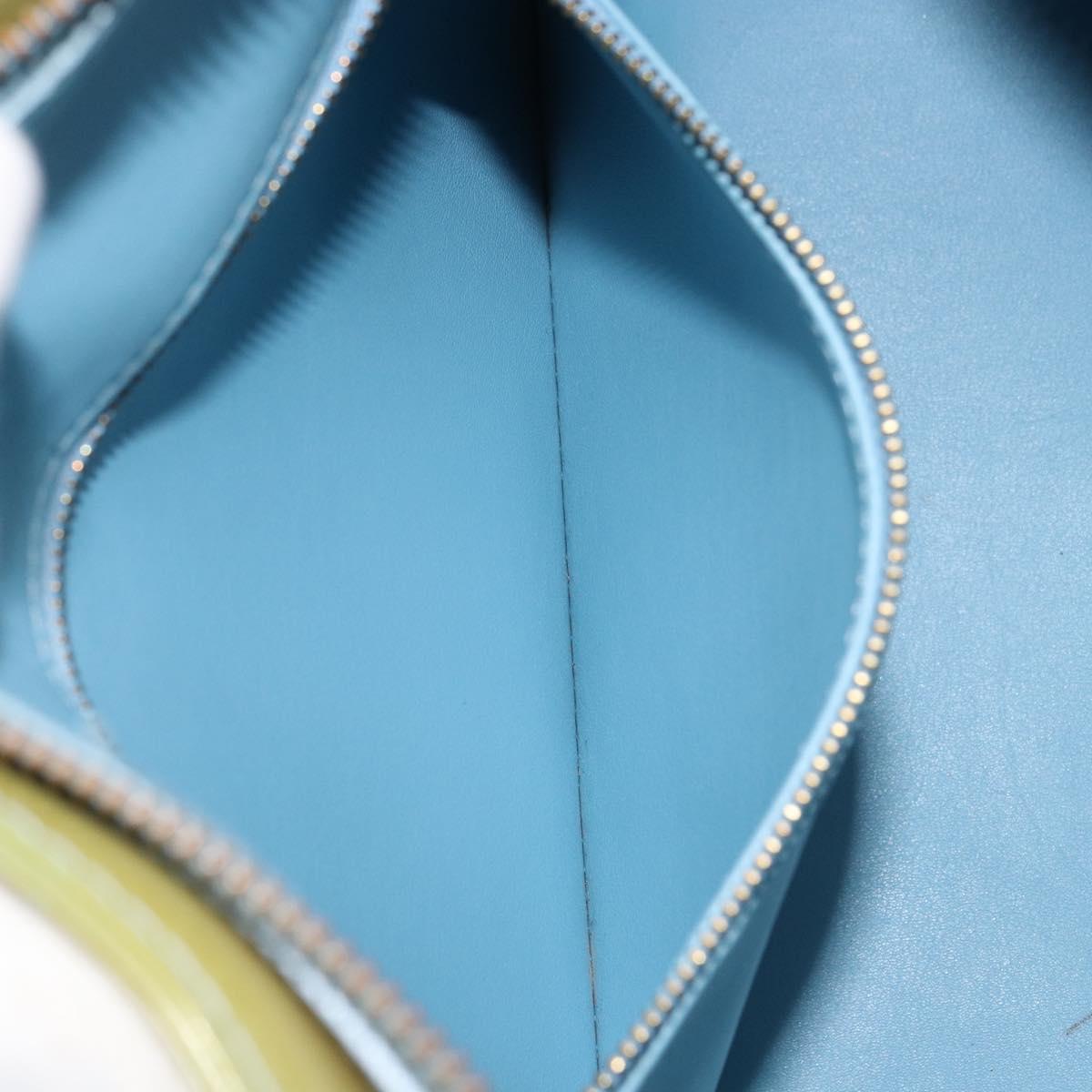 LOUIS VUITTON Monogram Vernis Houston Hand Bag Baby Blue M91005 LV Auth BA8603