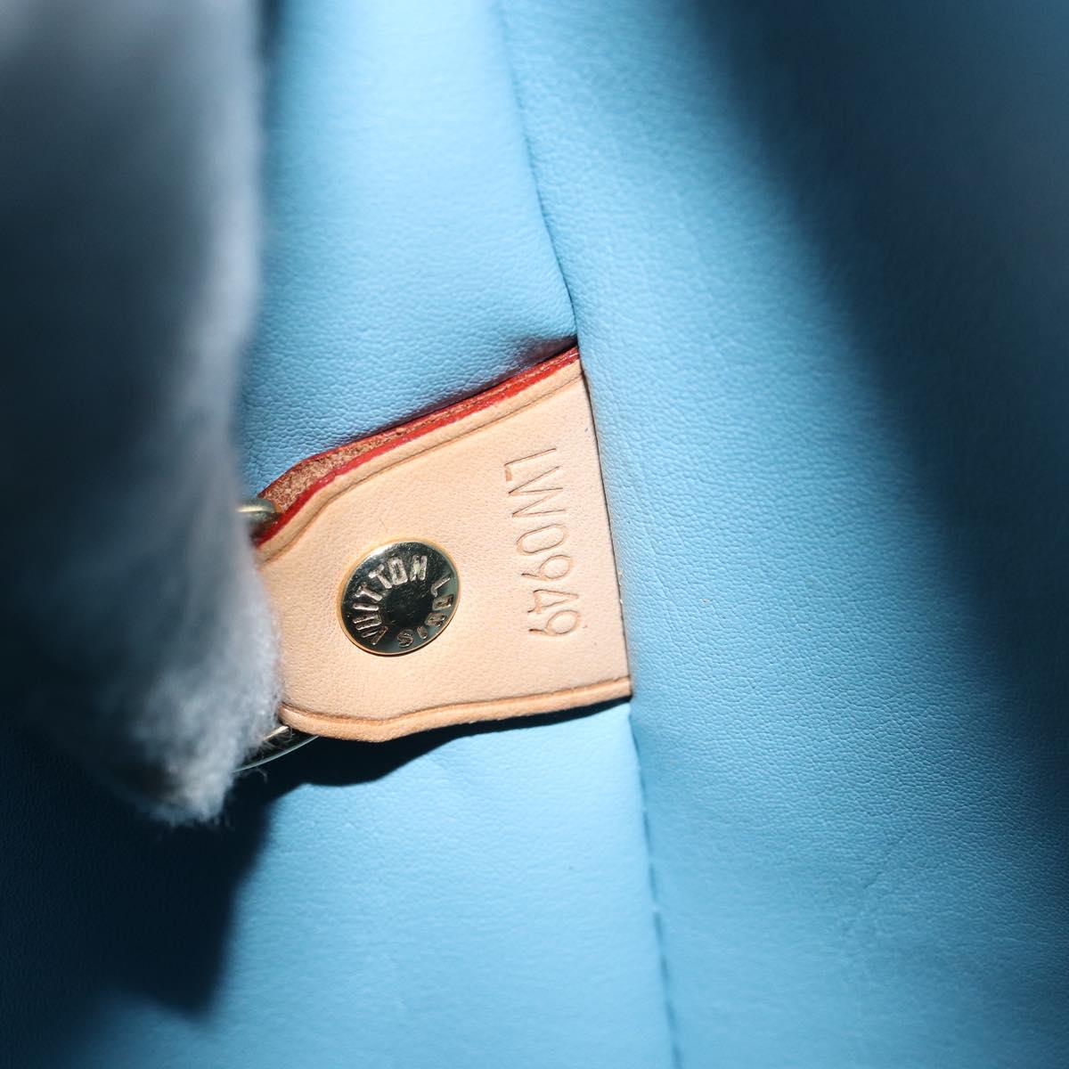 LOUIS VUITTON Monogram Vernis Houston Hand Bag Baby Blue M91005 LV Auth BA8603