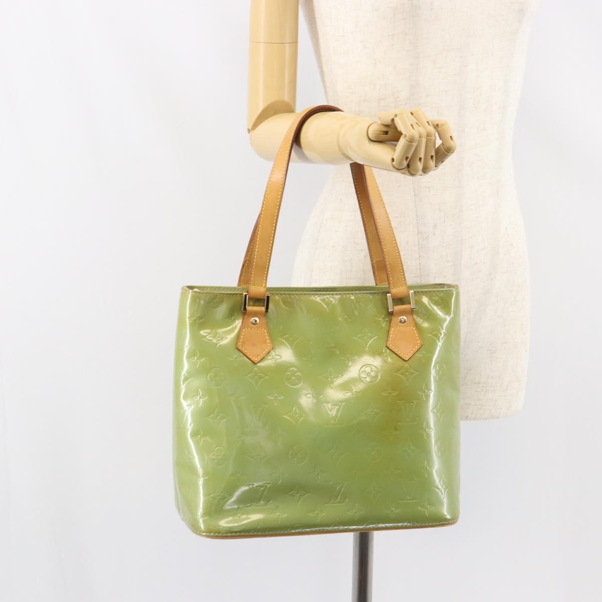 LOUIS VUITTON Monogram Vernis Houston Hand Bag Baby Blue M91005 LV Auth BA8603