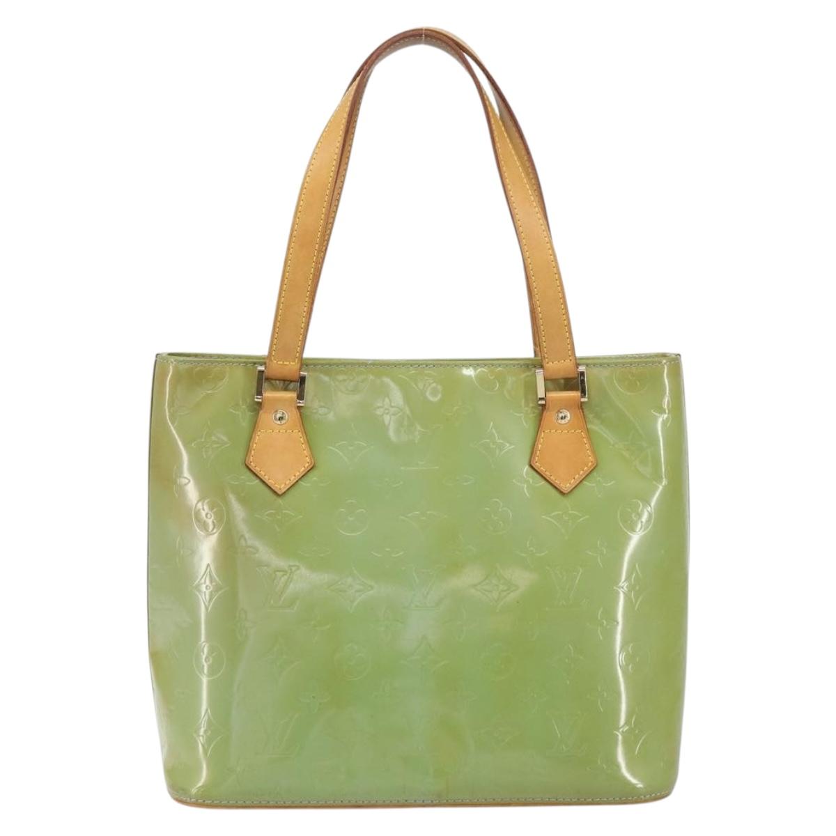 LOUIS VUITTON Monogram Vernis Houston Hand Bag Baby Blue M91005 LV Auth BA8603