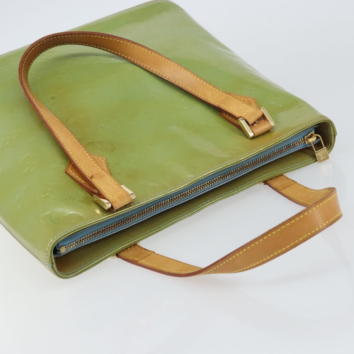 LOUIS VUITTON Monogram Vernis Houston Hand Bag Baby Blue M91005 LV Auth BA8603