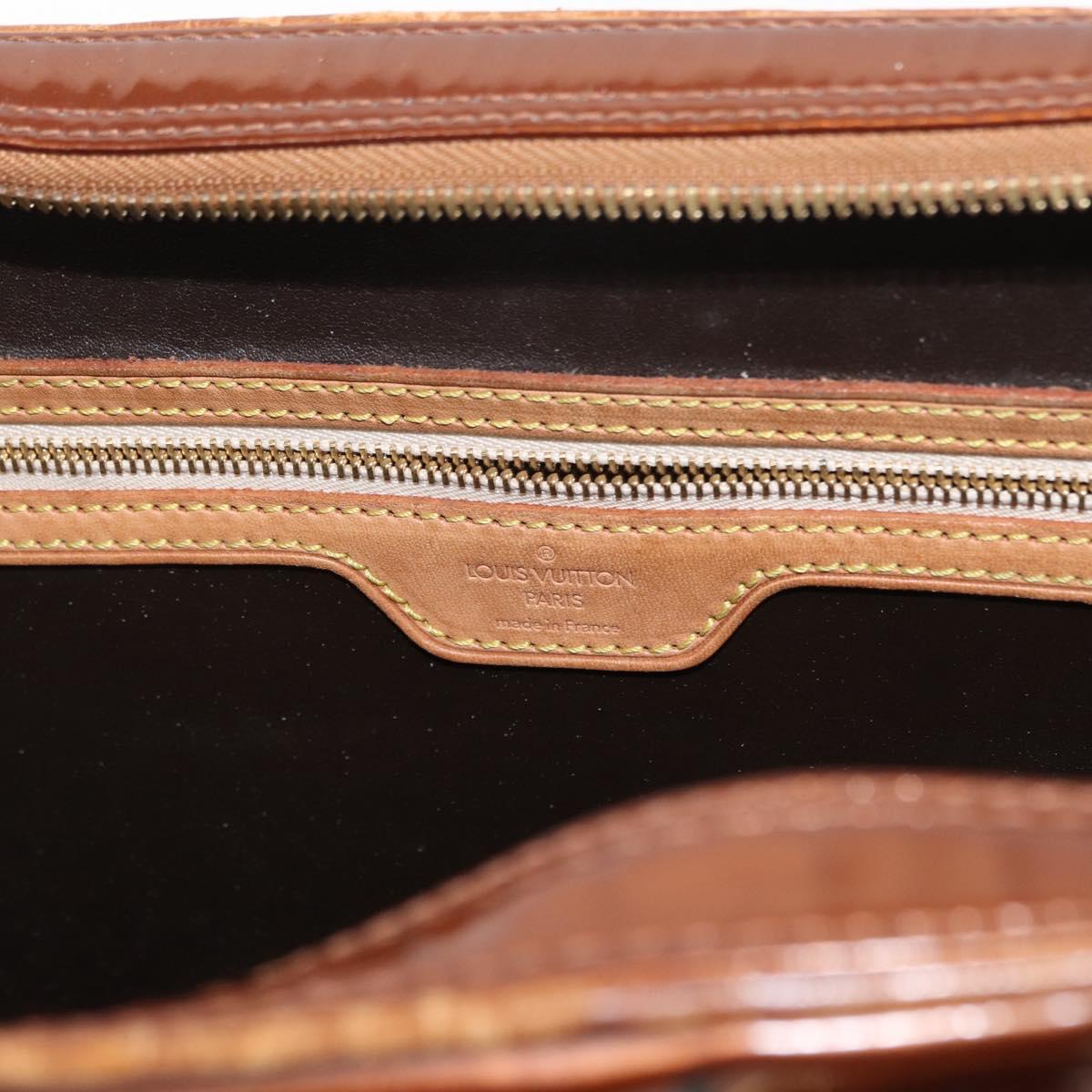 LOUIS VUITTON Monogram Vernis Van Damme Hand Bag Bronze M91125 LV Auth BA8606