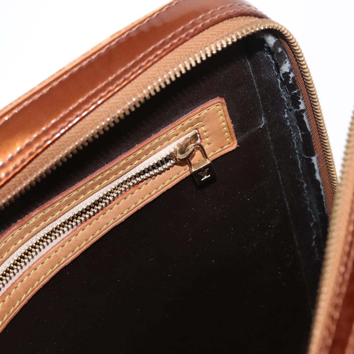 LOUIS VUITTON Monogram Vernis Van Damme Hand Bag Bronze M91125 LV Auth BA8606